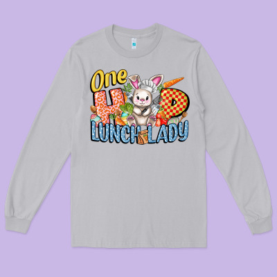 One Hip Lunch Lady Easter Day Long Sleeve Tee Designed By Fadigitalartstudio