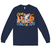 Navy one hip lunch lady easter day Long Sleeve Tee - FaDigitalArtStudio