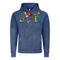 Vintage Denim Easter Teacher Vintage Hoodie - BundleAndBundleShop