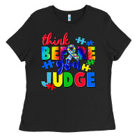 Black think before you judge Ladies Tee - CowGirlArtShop