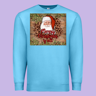 Santa Merry Christmas Y'all Premium Sweatshirt Designed By Adodesignshop