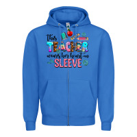 True Royal this teacher wears her heart on sleeve Zipper Hoodie - AdoDesignShop