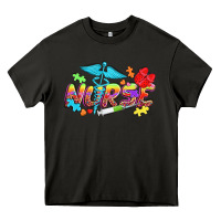Asphalt Autism Nurse Heavy Core Tee - NancyCooperArtShop