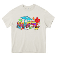 Cream Autism Nurse Heavy Core Tee - NancyCooperArtShop