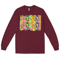 Burgundy Easter Brushstrokes Long Sleeve Tee - BundleAndBundleShop