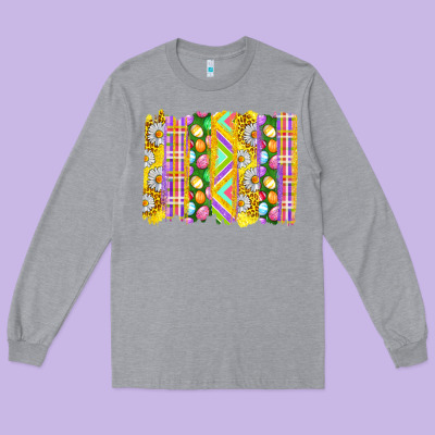 Easter Brushstrokes Long Sleeve Tee Designed By Bundleandbundleshop