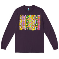 Plum Easter Brushstrokes Long Sleeve Tee - BundleAndBundleShop