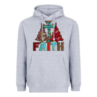 Heather Grey cross and christmas trees Heavyweight Hoodie - AdoDesignShop