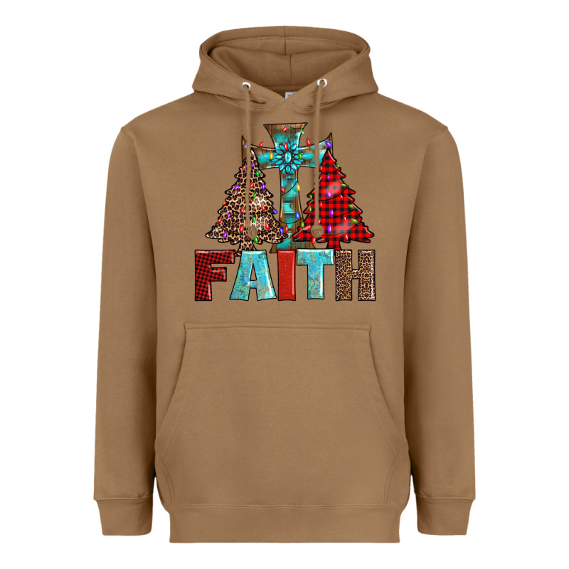 Cross And Christmas Trees Heavyweight Hoodie by AdoDesignShop | Teevron