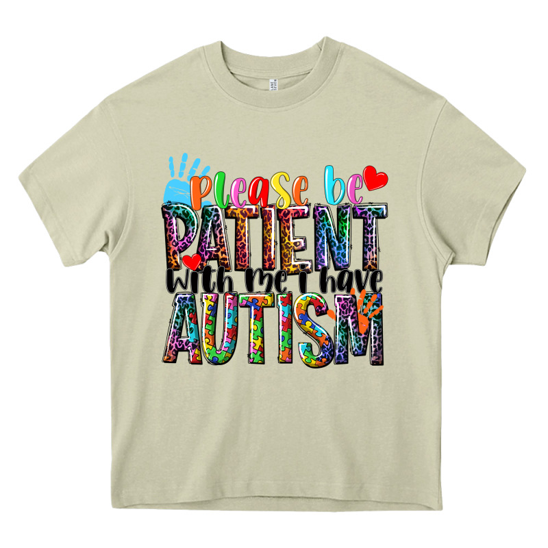 Please Be Patient With Me I Have Autism Heavy Core Tee by NancyCooperArtShop | Teevron