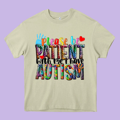 Please Be Patient With Me I Have Autism Heavy Core Tee Designed By Nancycooperartshop
