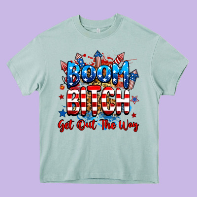 Boom Bitch Get Out The Way Heavy Core Tee Designed By Ranaportraitstore