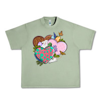 Oil Green Easter Day Western Easter hearts Urban Heavy Tee - OliviaCreatesArt