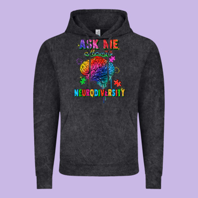 Ask Me About Neurodiversity Vintage Hoodie Designed By Fadigitalartstudio