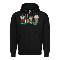 Black math teacher coffee cups Zipper Hoodie - AdoDesignShop