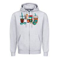Heather Grey math teacher coffee cups Zipper Hoodie - AdoDesignShop