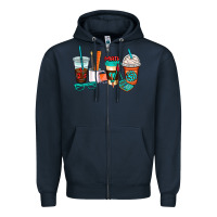 Navy math teacher coffee cups Zipper Hoodie - AdoDesignShop