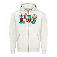 Oatmeal Heather math teacher coffee cups Zipper Hoodie - AdoDesignShop