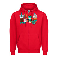 Red math teacher coffee cups Zipper Hoodie - AdoDesignShop