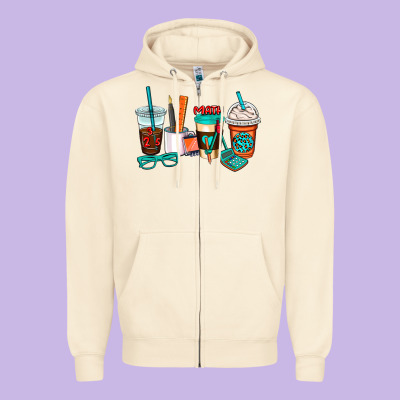 Math Teacher Coffee Cups Zipper Hoodie Designed By Adodesignshop
