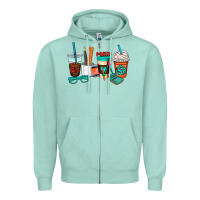 Seafoam math teacher coffee cups Zipper Hoodie - AdoDesignShop