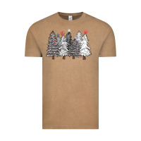 Vintage Coffee black and white christmas trees with lights Vintage Tee - FaDigitalArtStudio
