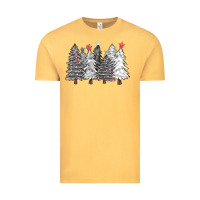 Vintage Mustard black and white christmas trees with lights Vintage Tee - FaDigitalArtStudio