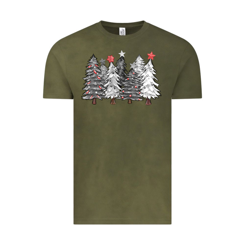 Black And White Christmas Trees With Lights Vintage Tee by FaDigitalArtStudio | Teevron
