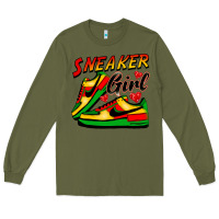 Army Green sneaker girl Long Sleeve Tee - FaDigitalArtStudio