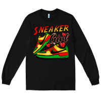Black sneaker girl Long Sleeve Tee - FaDigitalArtStudio