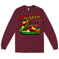 Burgundy sneaker girl Long Sleeve Tee - FaDigitalArtStudio
