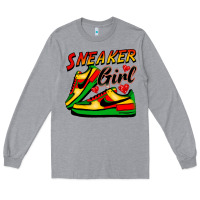 Heather Grey sneaker girl Long Sleeve Tee - FaDigitalArtStudio