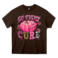 Chocolate Brown go fight cure pumpkin Heavy Core Tee - texasbilliewilder