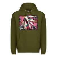 Army Green indian headdress valentine's day Premium Hoodie - Jasminsmagicworld