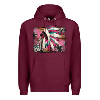 Burgundy indian headdress valentine's day Premium Hoodie - Jasminsmagicworld