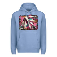 Colony Blue indian headdress valentine's day Premium Hoodie - Jasminsmagicworld