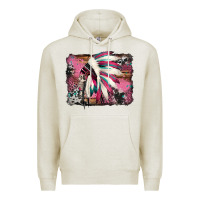 Oatmeal Heather indian headdress valentine's day Premium Hoodie - Jasminsmagicworld