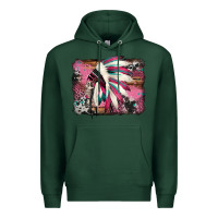 Sports Green indian headdress valentine's day Premium Hoodie - Jasminsmagicworld