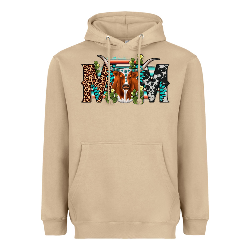 Longhorn Mom Heavyweight Hoodie by AdoDesignShop | Teevron