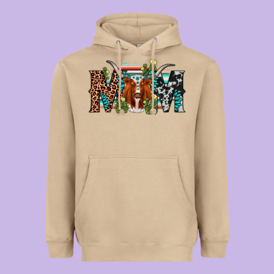 Longhorn Mom Heavyweight Hoodie Designed By Adodesignshop