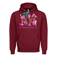 Burgundy registered nurse with crocs Zipper Hoodie - AdoDesignShop