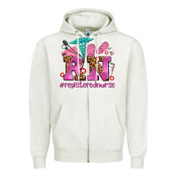 Oatmeal Heather registered nurse with crocs Zipper Hoodie - AdoDesignShop