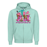 Seafoam registered nurse with crocs Zipper Hoodie - AdoDesignShop