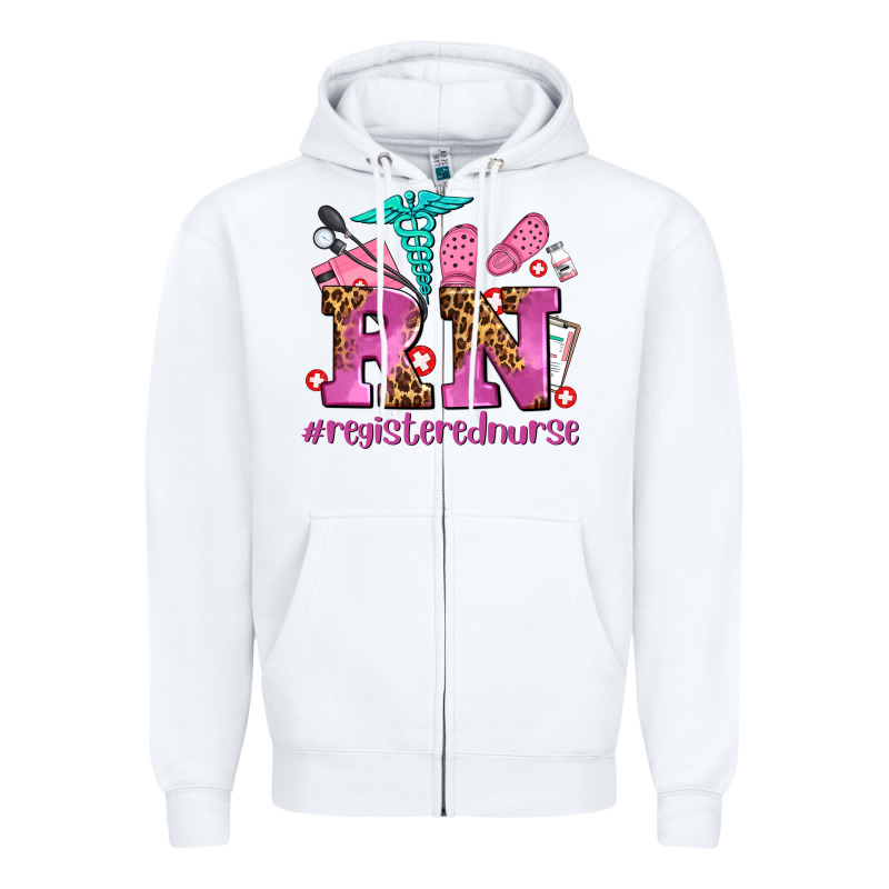 Registered Nurse With Crocs Zipper Hoodie by AdoDesignShop | Teevron