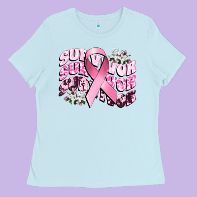Survivor Breast Cancer Ladies Tee Designed By Cowgirlartshop