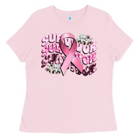 Bubblegum Pink survivor breast cancer Ladies Tee - CowGirlArtShop