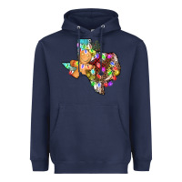 Navy christmas texas map Heavyweight Hoodie - AdoDesignShop
