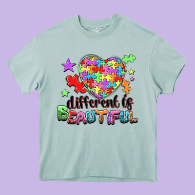 Different Is Beautiful Heavy Core Tee Designed By Nancycooperartshop