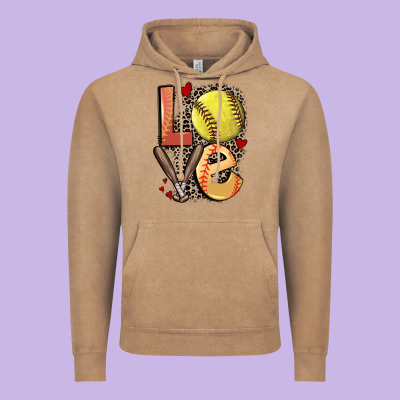 Love Softball Vintage Hoodie Designed By Fadigitalartstudio