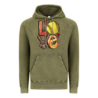 Vintage Olive love softball Vintage Hoodie - FaDigitalArtStudio